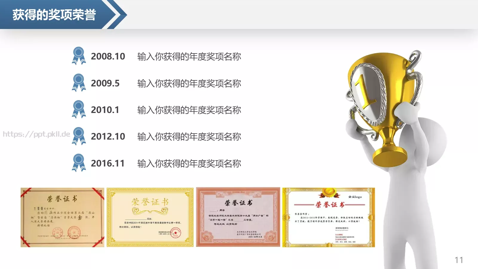 岗位竞聘个人简历PPT模板 第 11 页预览图