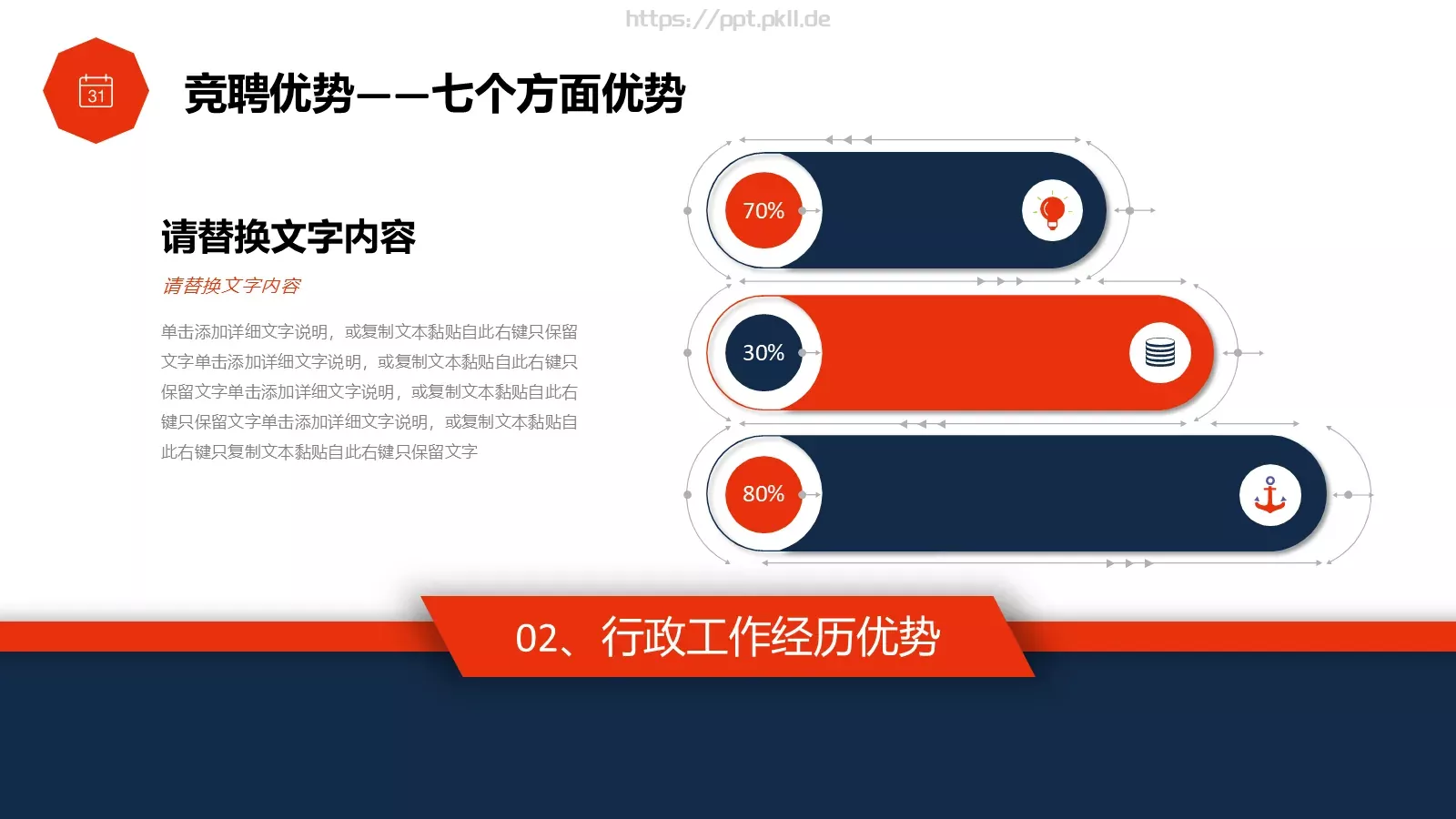 简约岗位竞聘PPT模板 第 10 页预览图