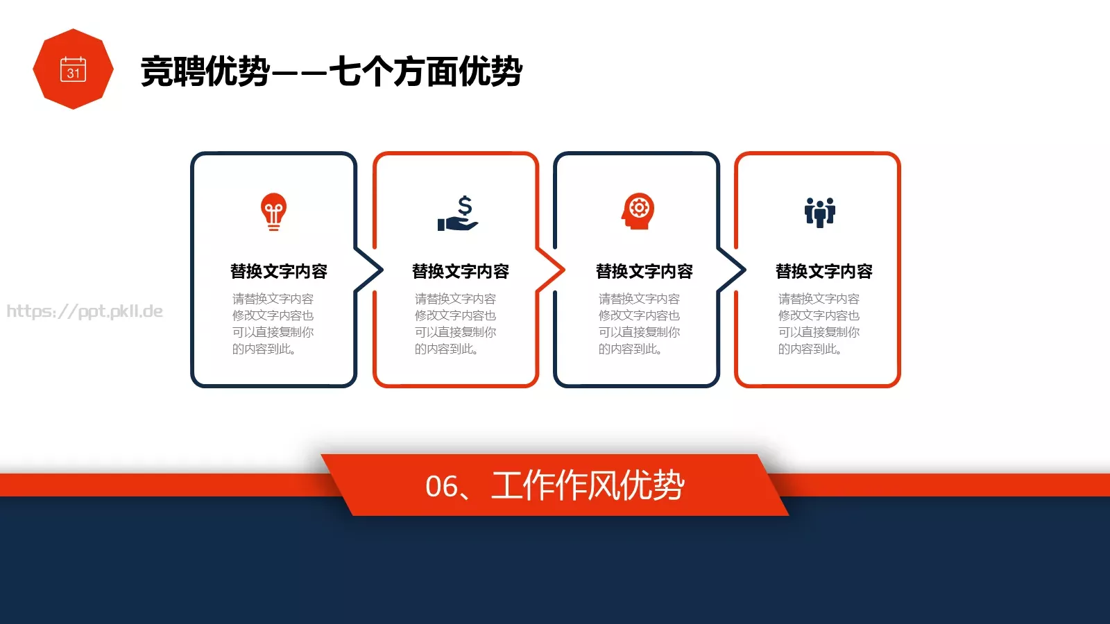 简约岗位竞聘PPT模板 第 14 页预览图