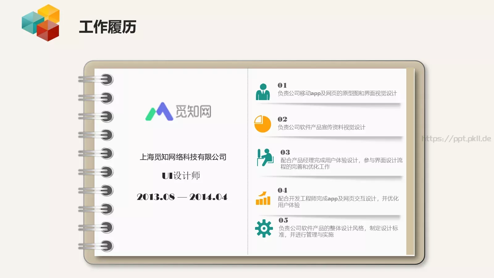 求职意向个人简历PPT模板 第 5 页预览图
