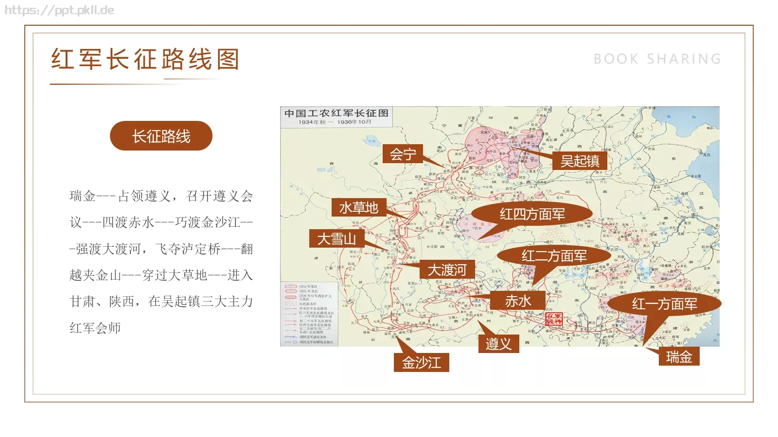 七律长征读书分享PPT模板 第 7 页预览图
