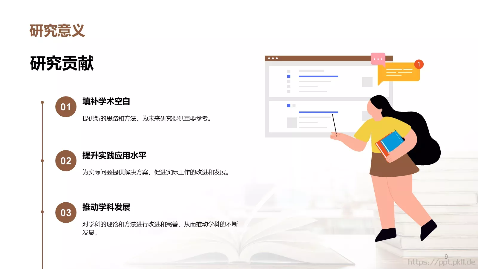 毕业论文开题答辩PPT模板 第 9 页预览图