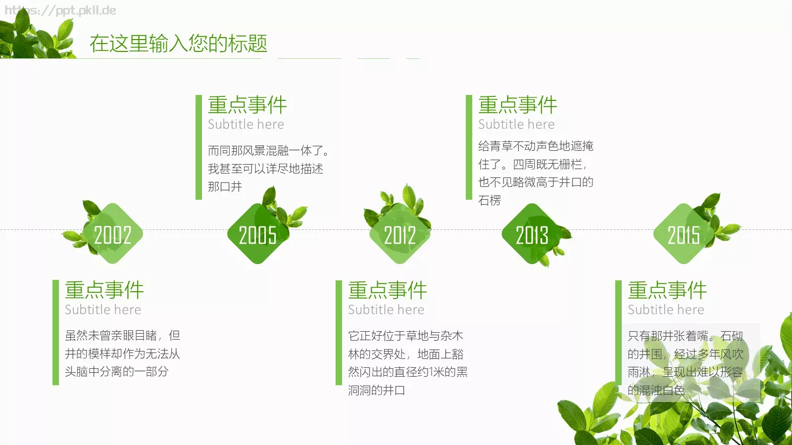 通用模板夏日绿叶演示 第 17 页预览图