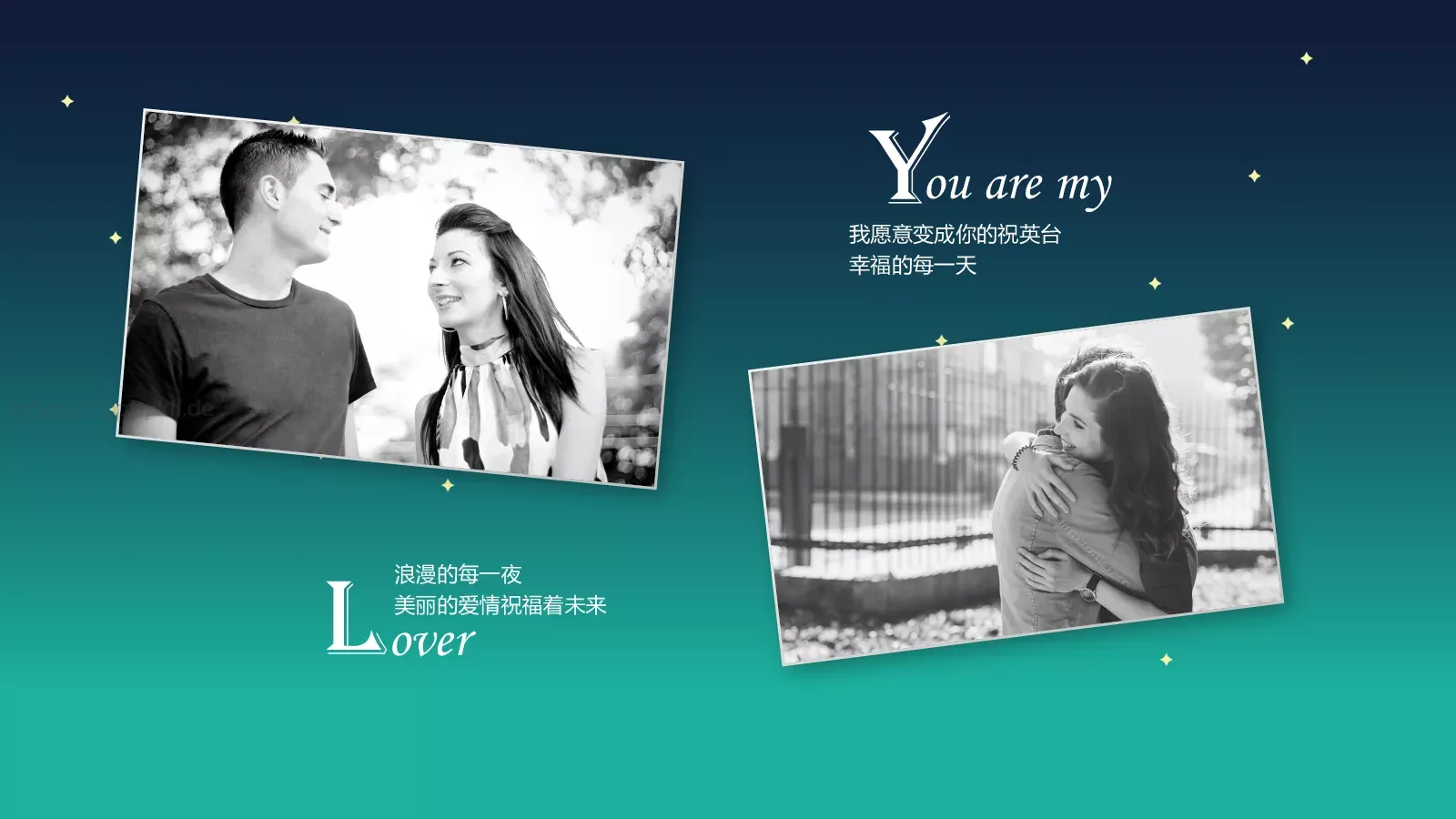 唯美情侣浪漫爱情PPT模板 第 12 页预览图
