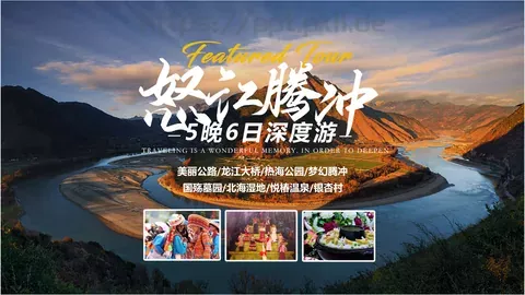 怒江腾冲5晚6日深度游美丽公路PPT模板 缩略图