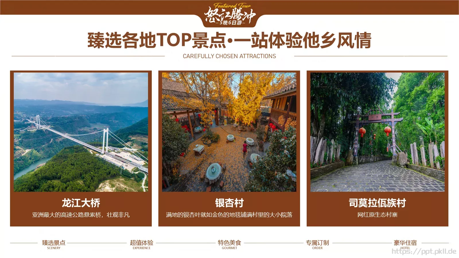 怒江腾冲5晚6日深度游美丽公路PPT模板 第 5 页预览图