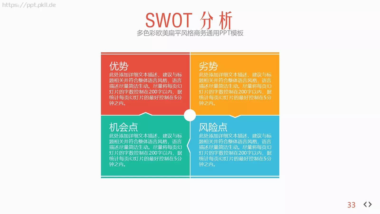 多彩欧美扁平风格商务汇报PPT模板 第 33 页预览图
