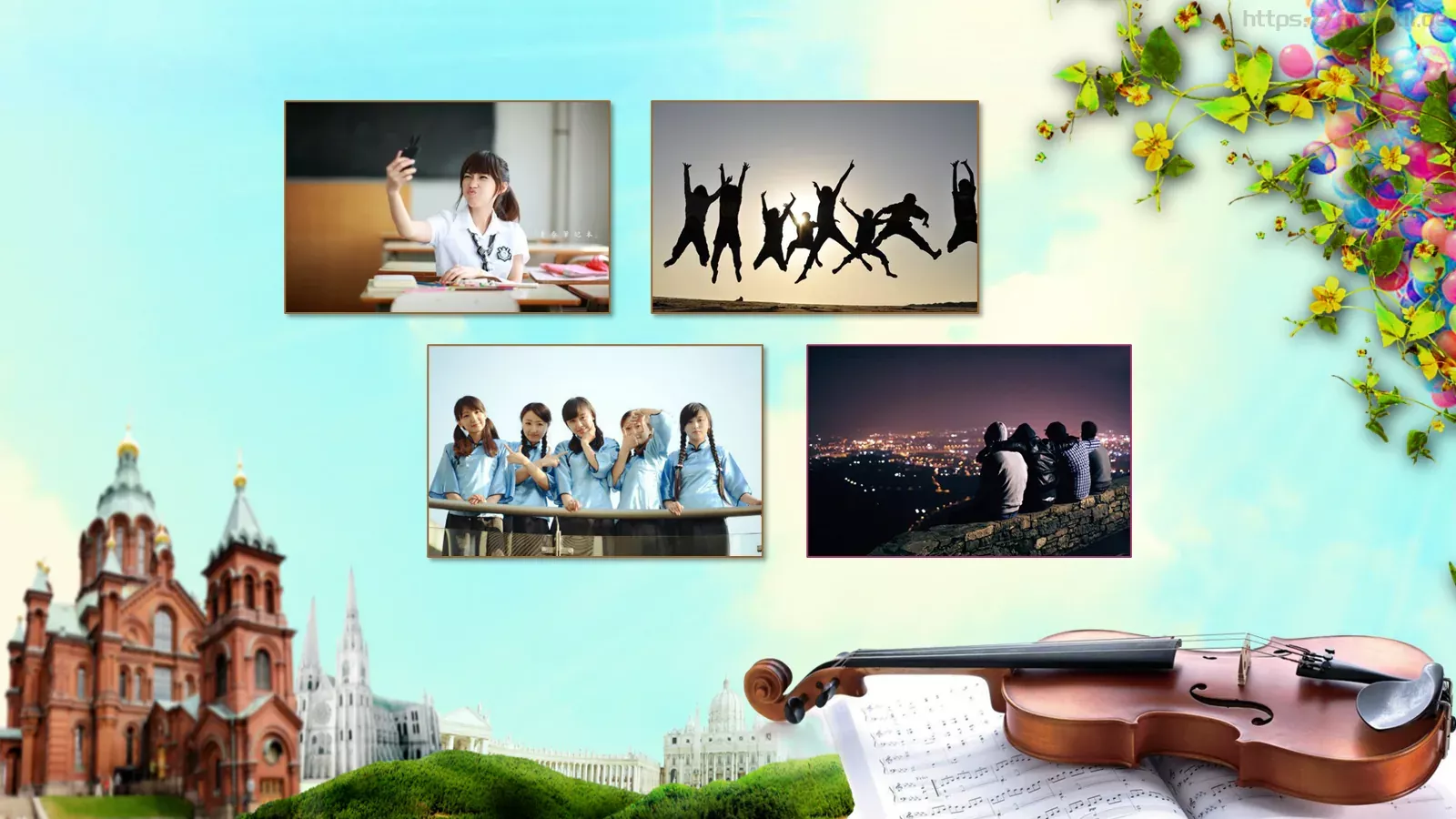 致青春同学聚会电子相册开场PPT模板 第 10 页预览图
