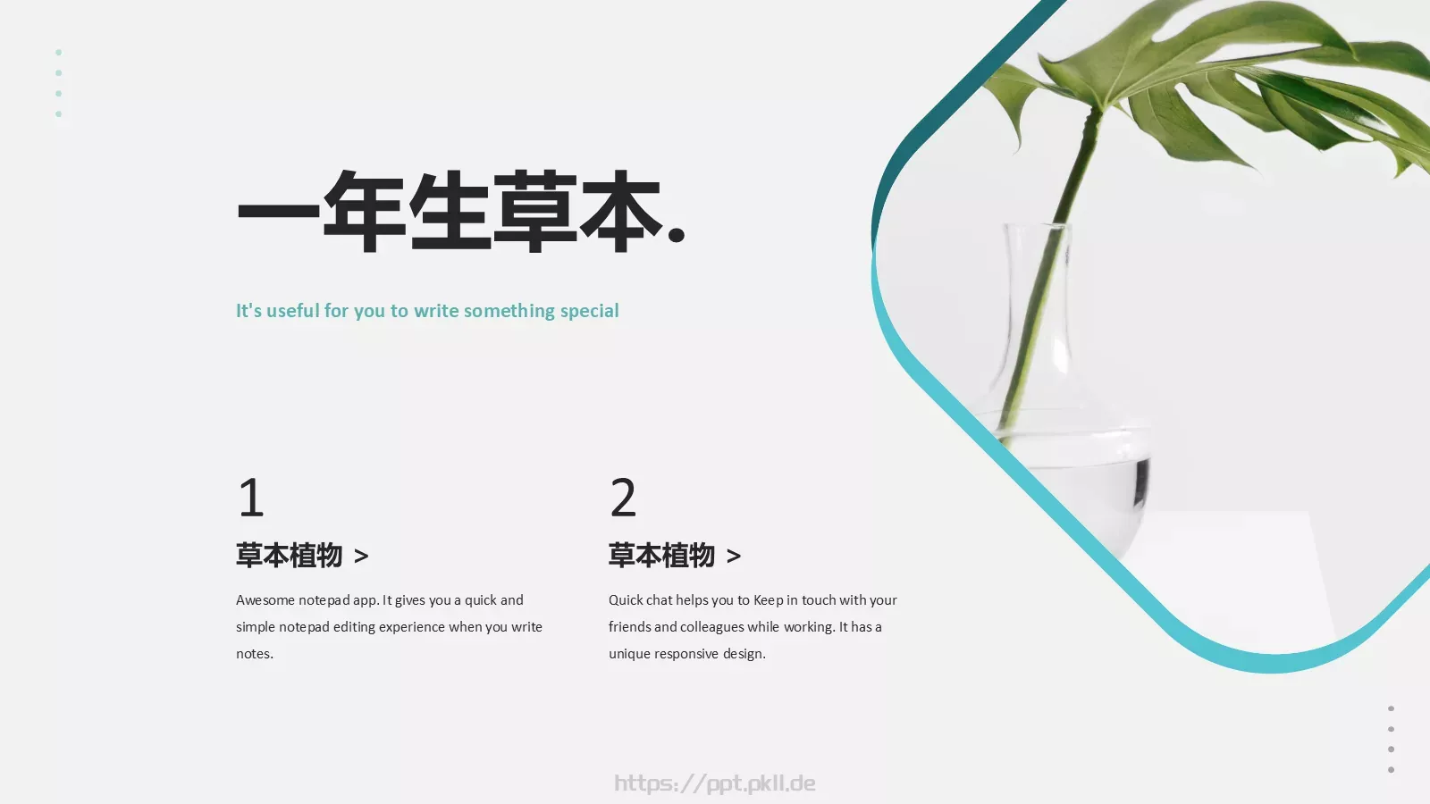 森系植物纪清新通用PPT模板 第 4 页缩略图