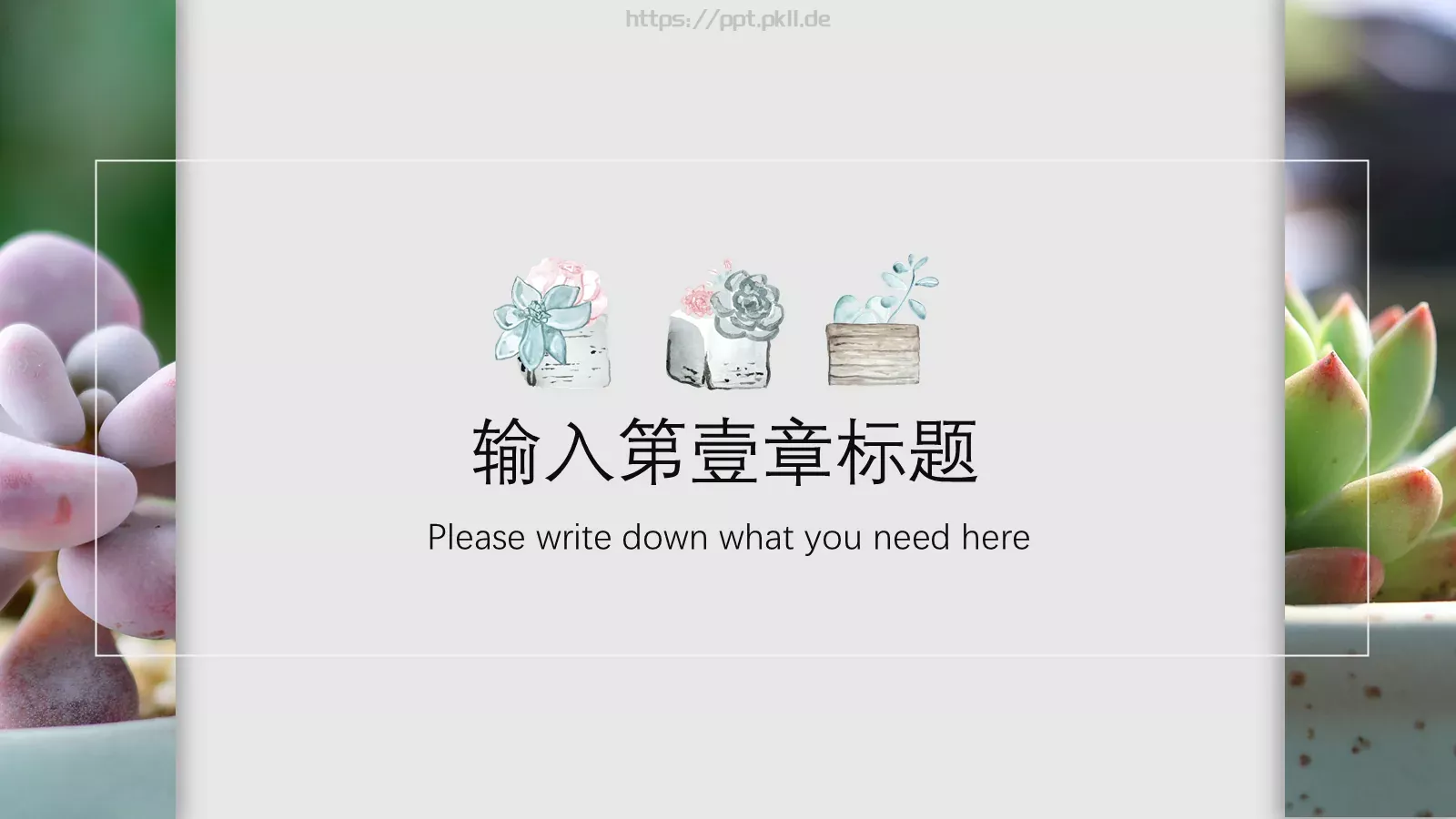 清新多肉植物商务汇报PPT模板 第 4 页缩略图