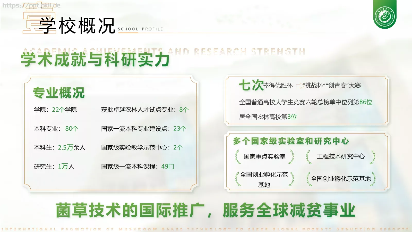 福建农林大学介绍PPT模板 第 6 页预览图