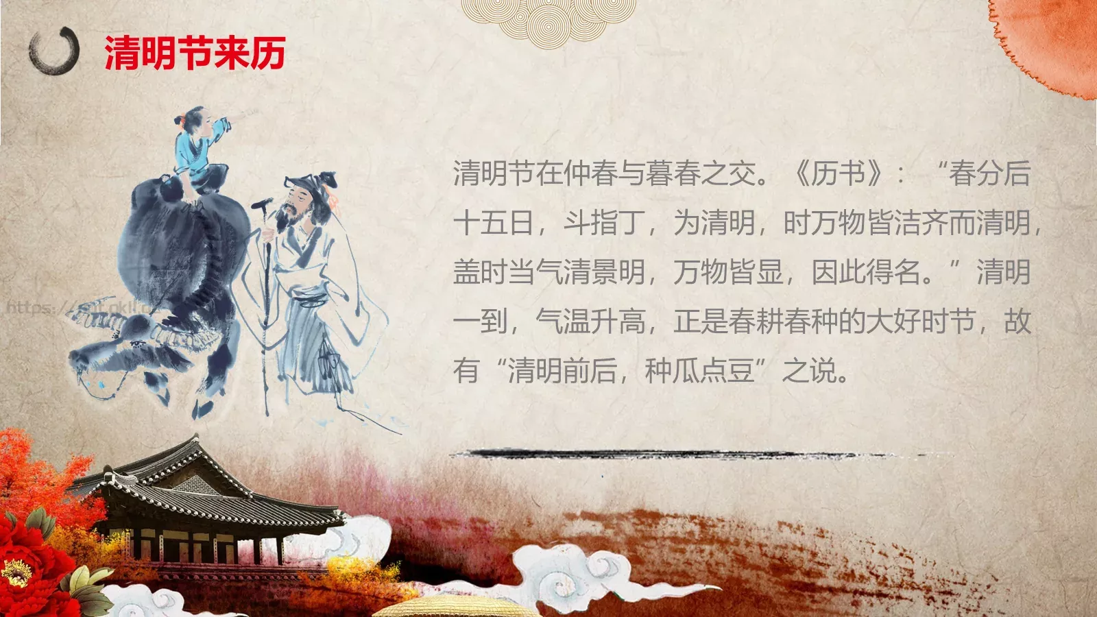 清明思故人清明节PPT模板 第 5 页预览图