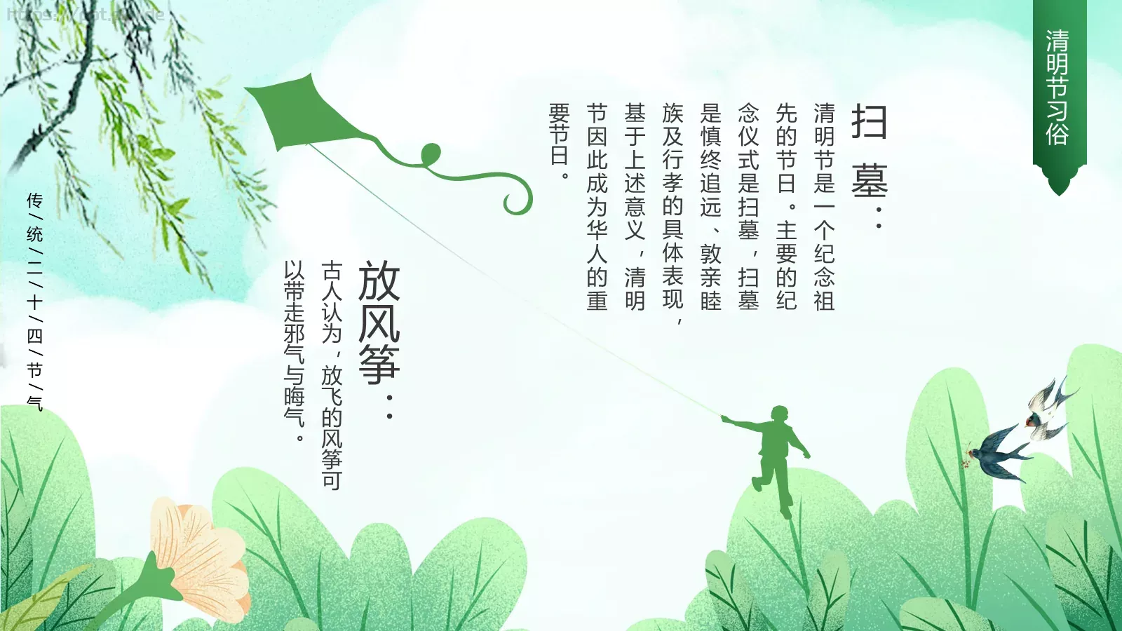清明节文明祭扫主题班会PPT模板 第 14 页预览图