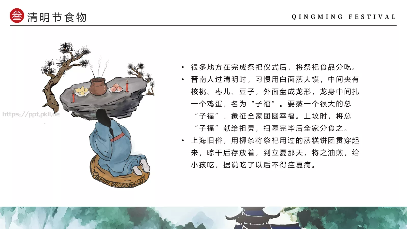 清明节中国风水墨PPT模板 第 14 页预览图