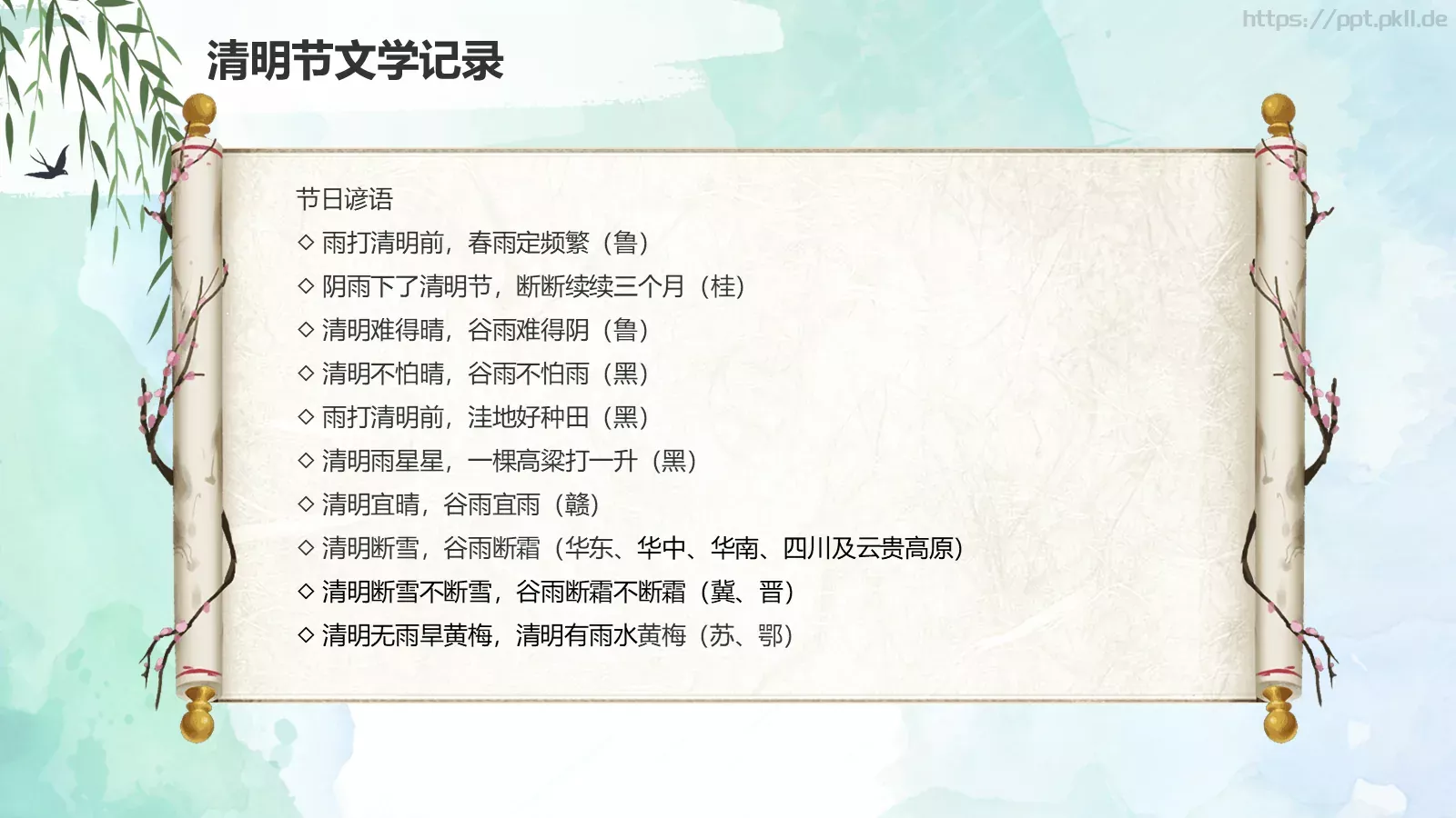 清明节起源习俗文学介绍PPT模板 第 23 页预览图