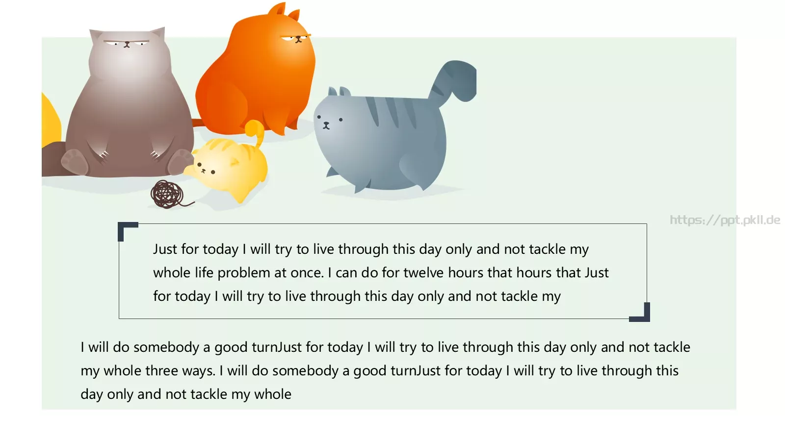 猫咪的幸福生活PPT模板 第 6 页预览图