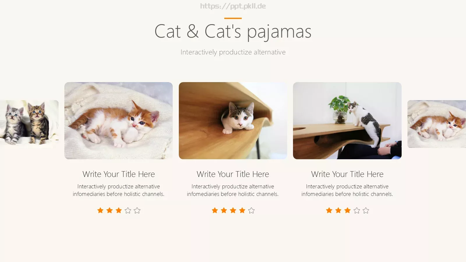 猫咪宠物可爱趣味PPT模板 第 4 页缩略图