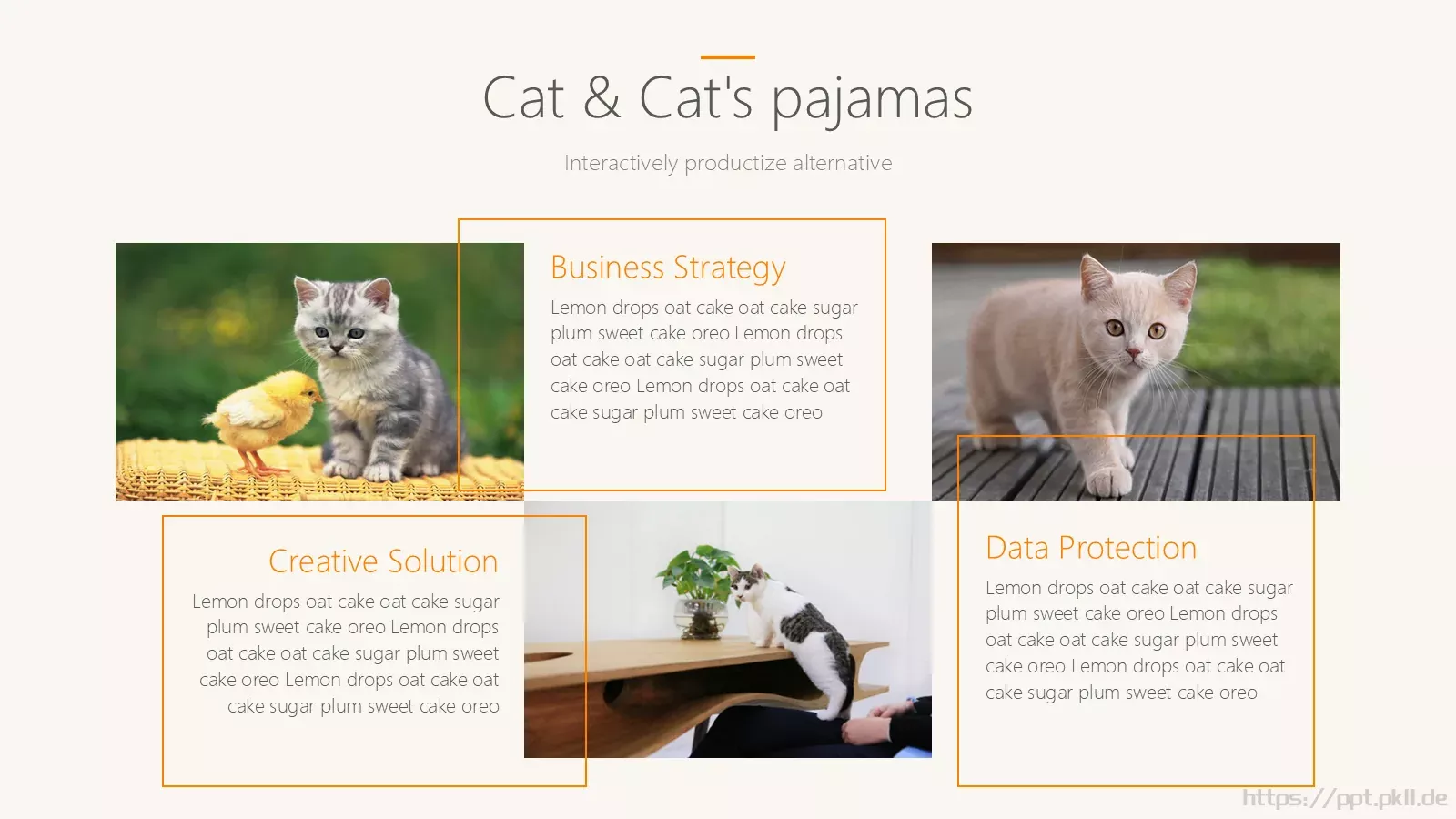 猫咪宠物可爱趣味PPT模板 第 6 页预览图