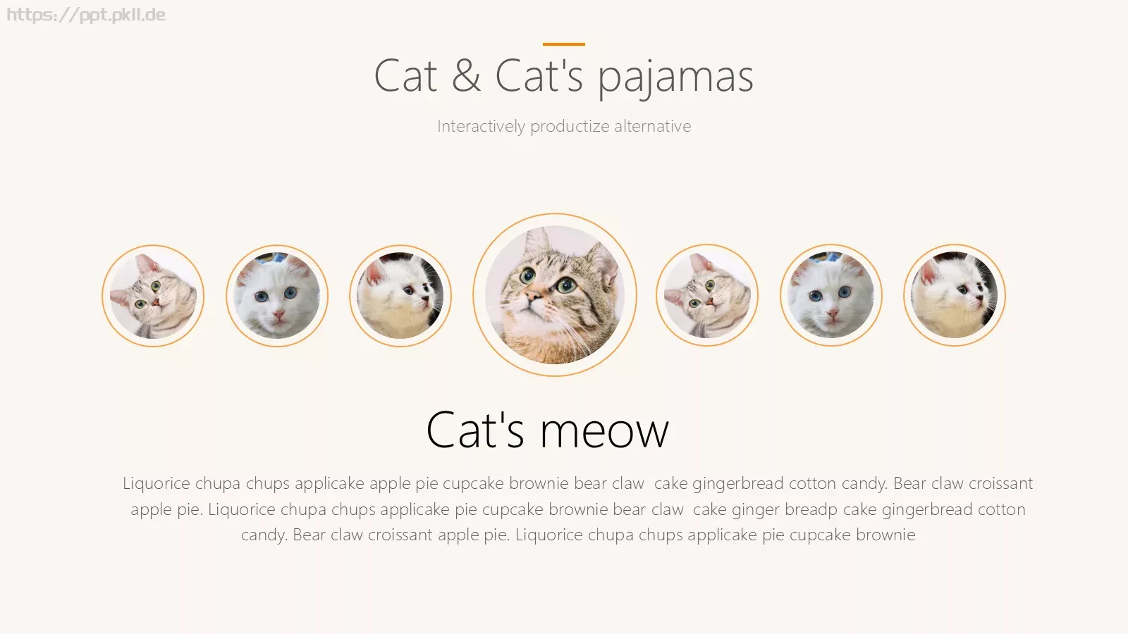 猫咪宠物可爱趣味PPT模板 第 20 页预览图