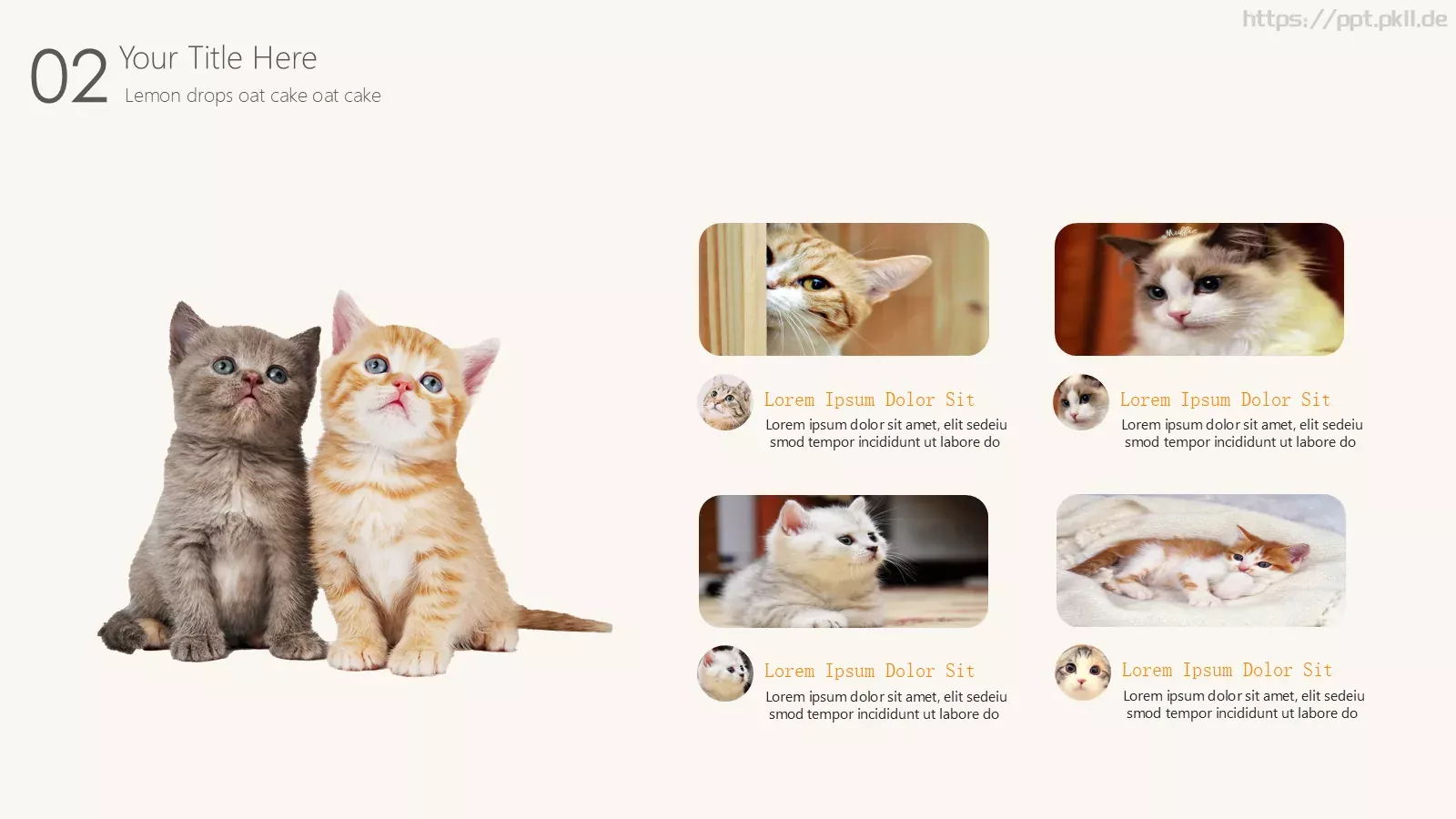 可爱猫咪宠物卡通PPT模板 第 9 页预览图