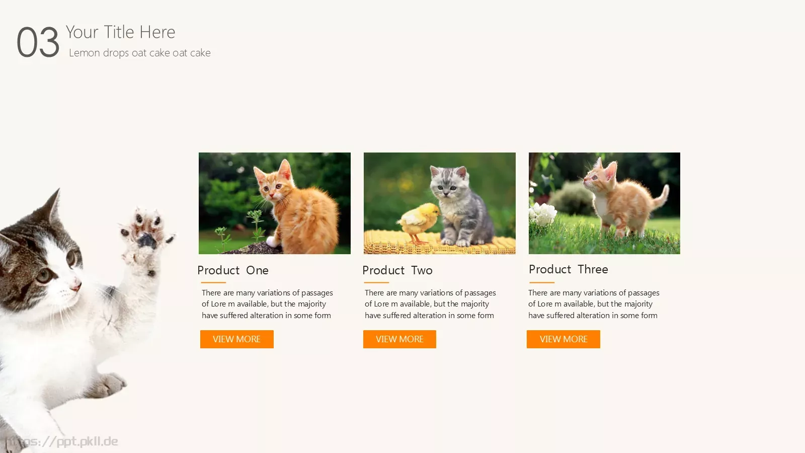 可爱猫咪宠物卡通PPT模板 第 14 页预览图