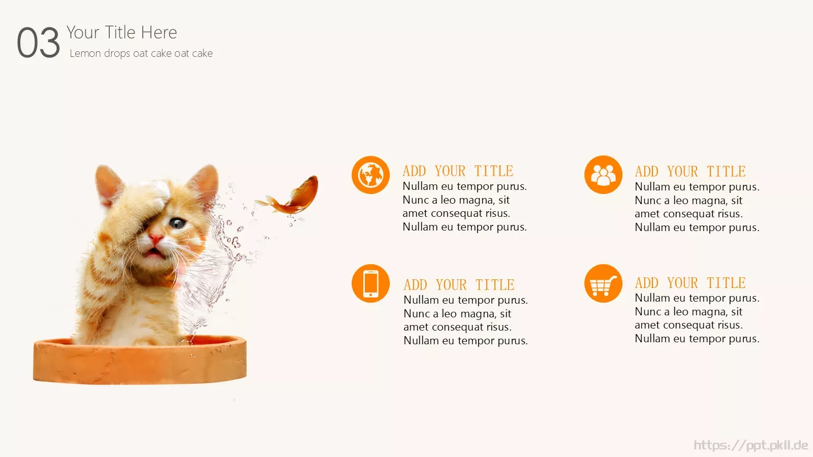 可爱猫咪宠物卡通PPT模板 第 15 页预览图