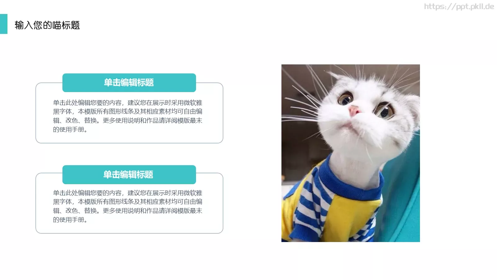 猫咪主题通用PPT模板 第 4 页缩略图