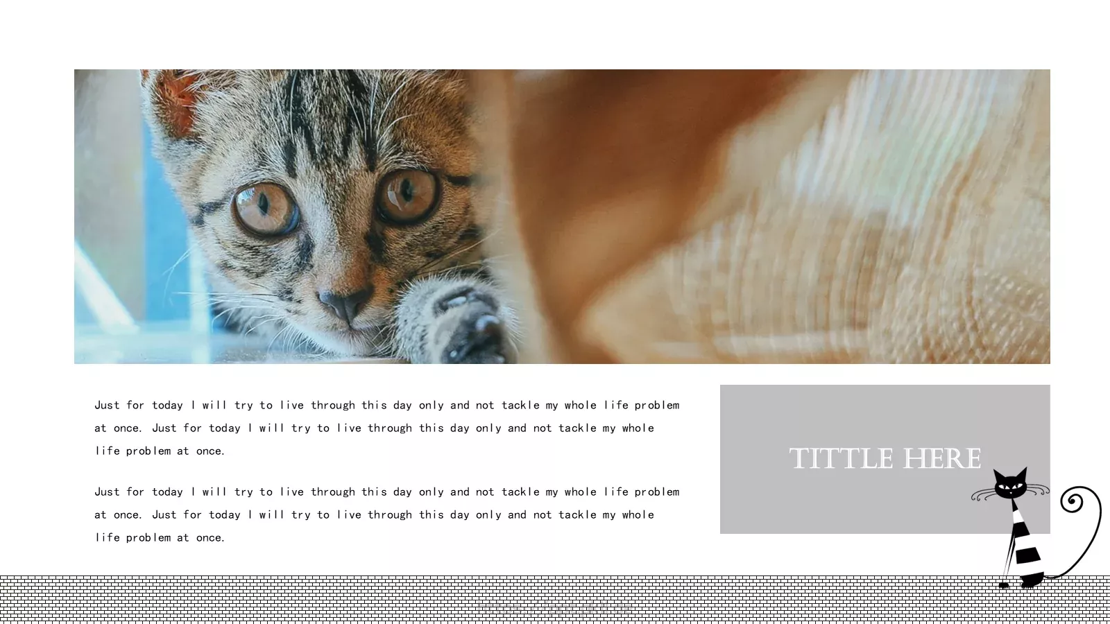 可爱猫咪手绘通用PPT模板 第 6 页预览图