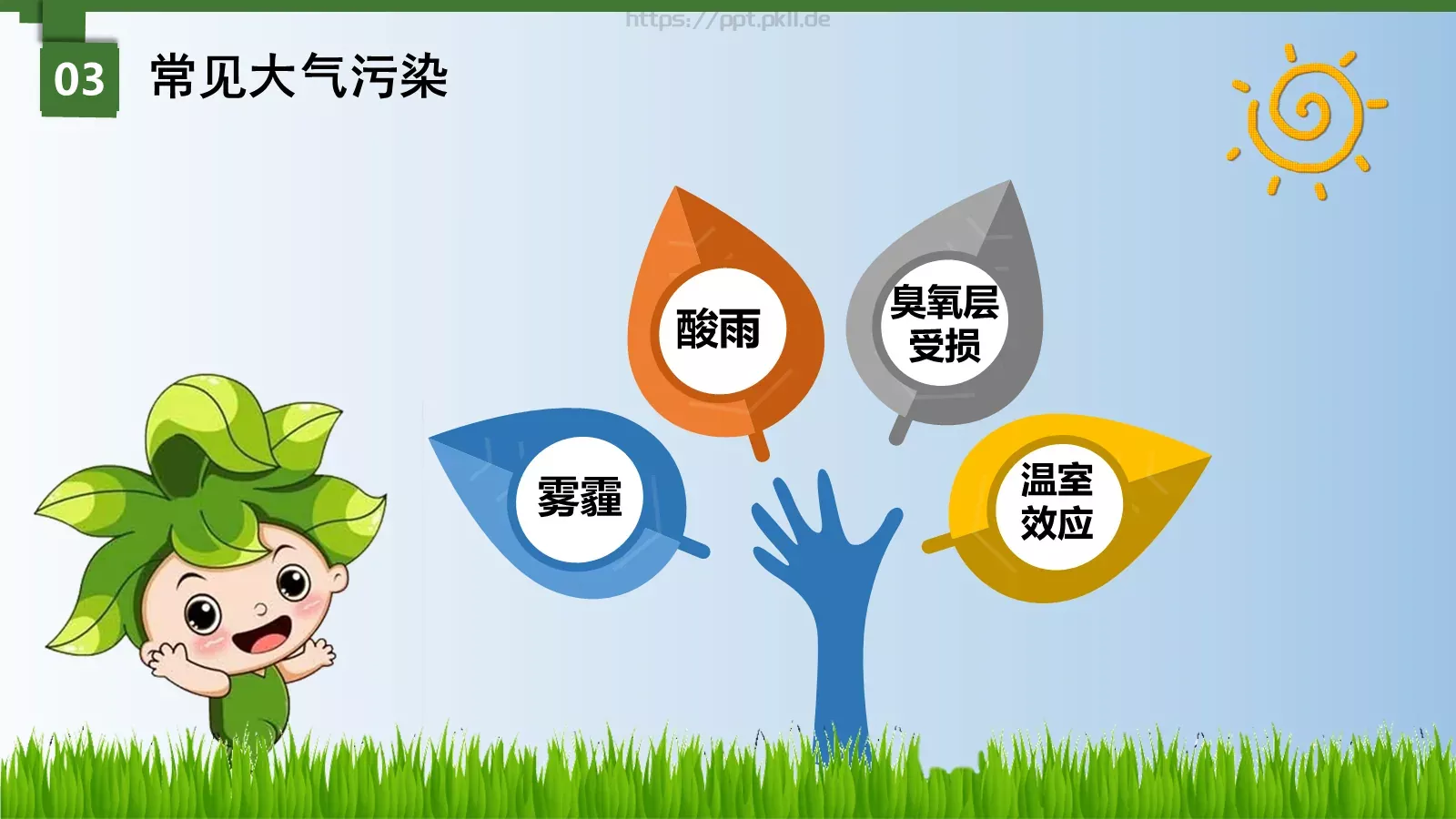 追寻蓝天下的幸福PPT模板 第 10 页预览图