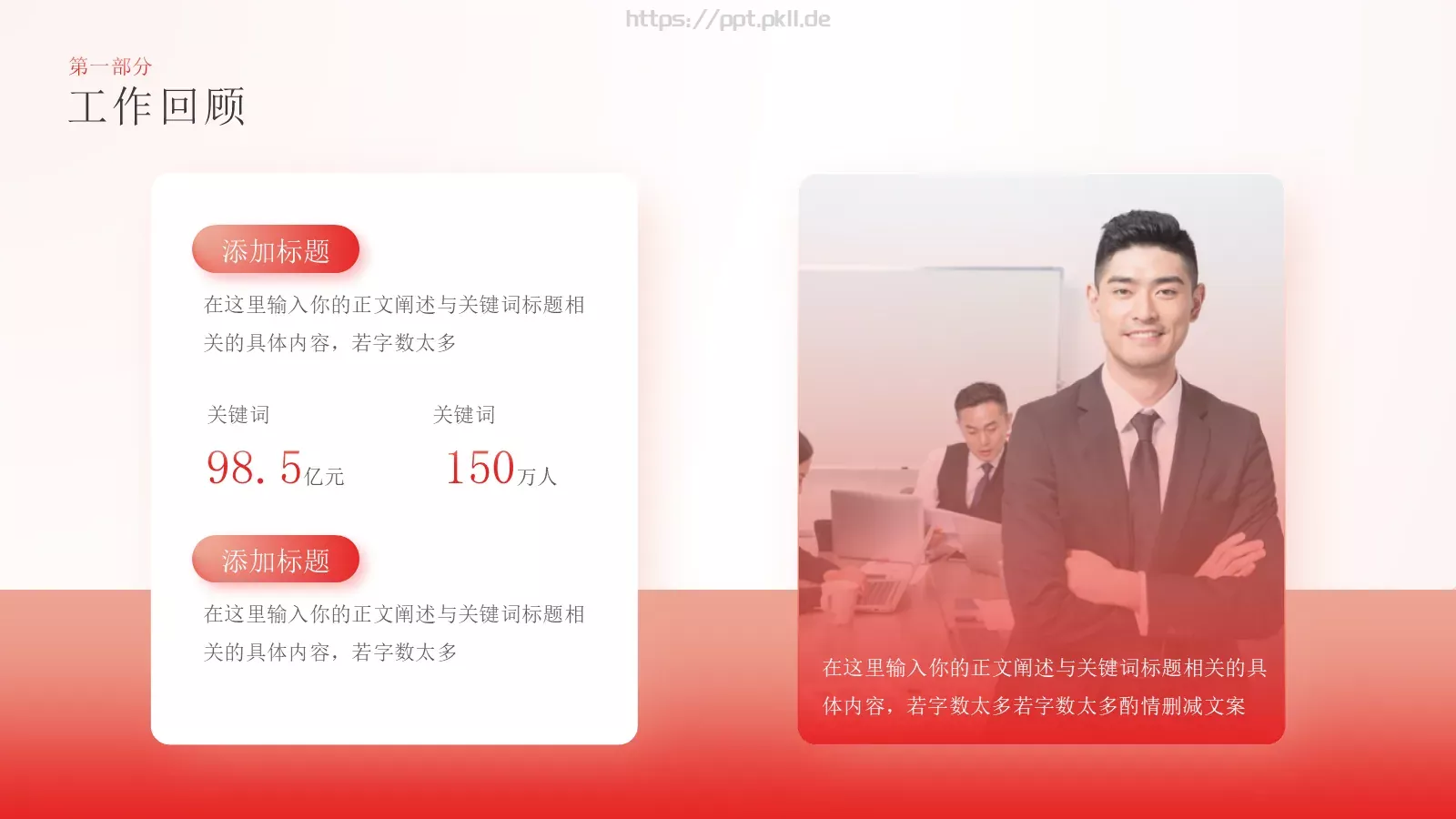工作汇报工作总结商务PPT模板 第 6 页预览图