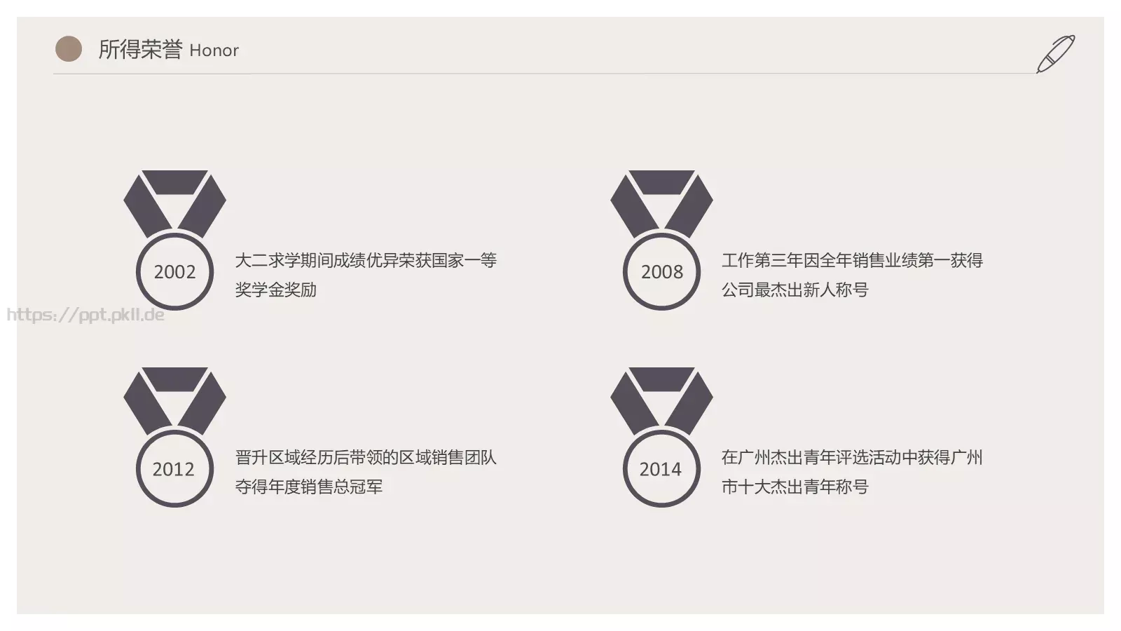 个人简历PPT模板 第 6 页预览图
