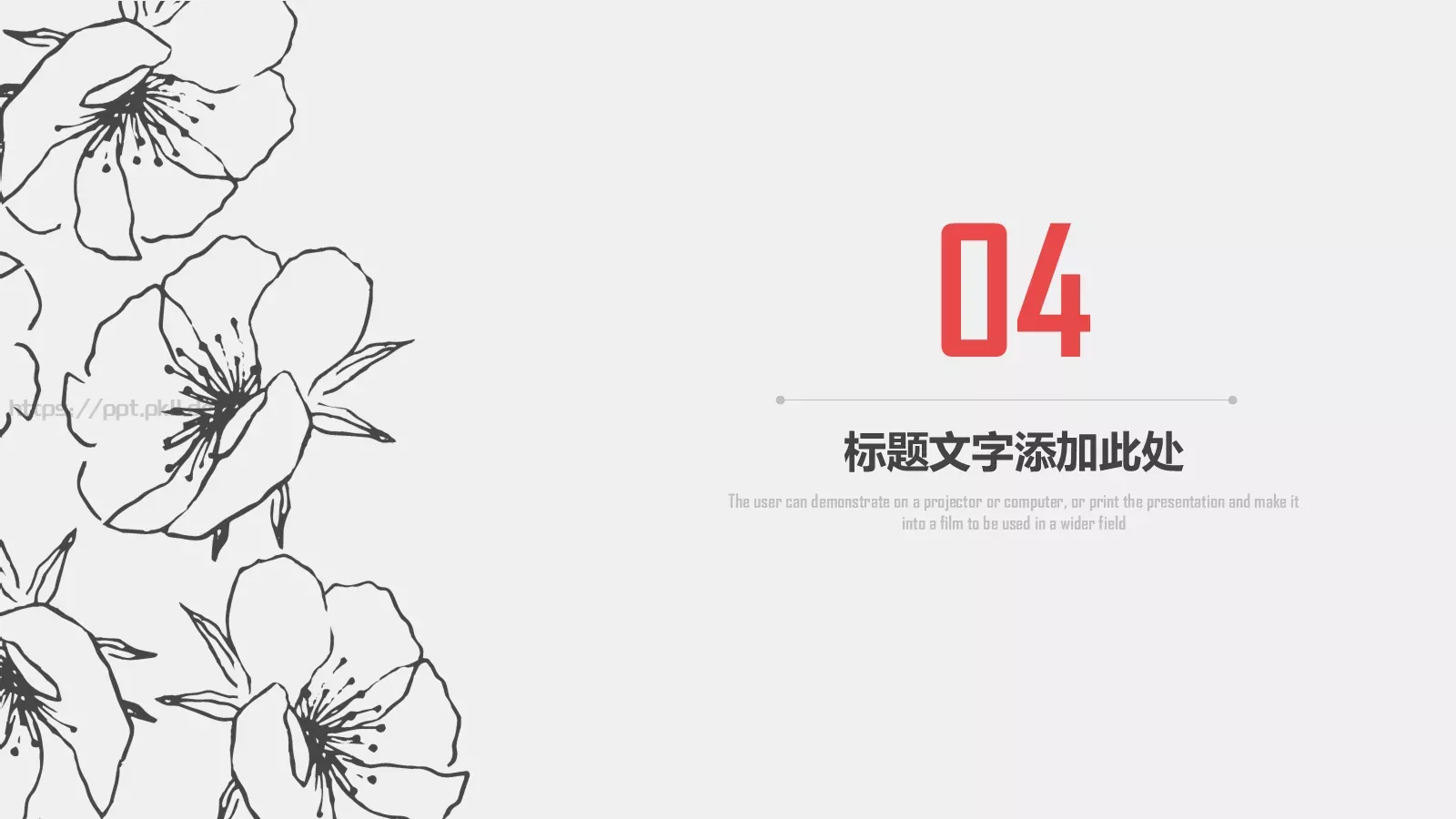 简约手绘花朵PPT模板 第 20 页预览图