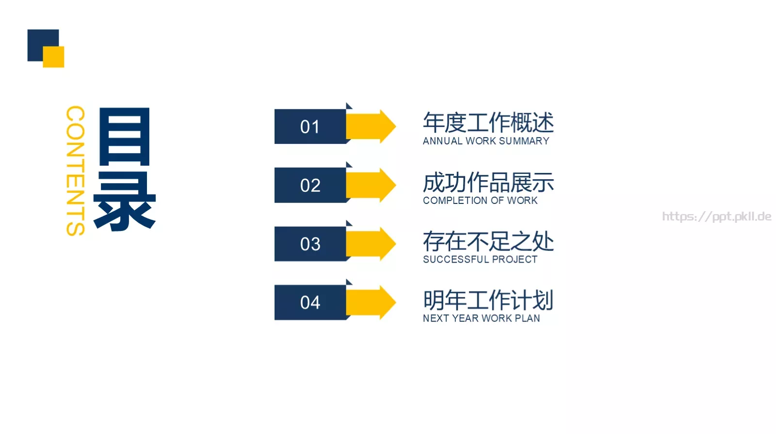 完整框架年终工作总结PPT模板 第 3 页缩略图