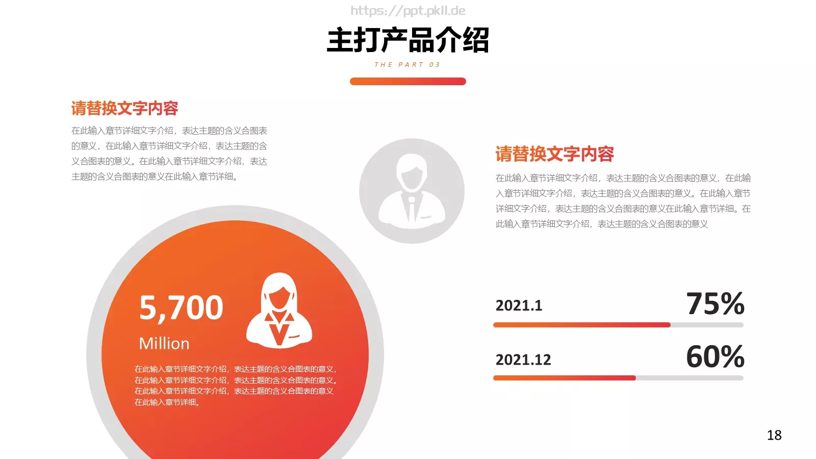 红色公司简介汇报PPT模板 第 18 页预览图