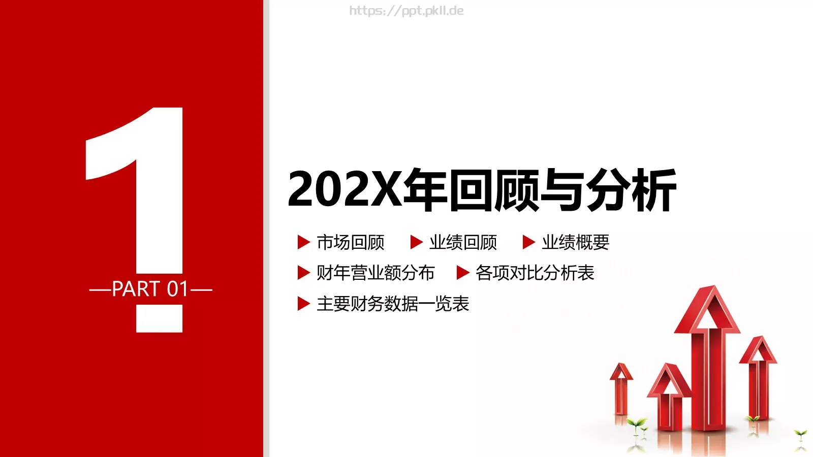 红色商务财务分析报告PPT模板 第 3 页缩略图