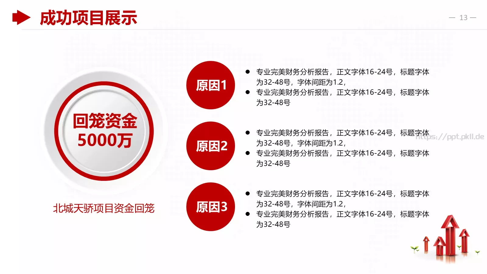 红色商务财务分析报告PPT模板 第 13 页预览图