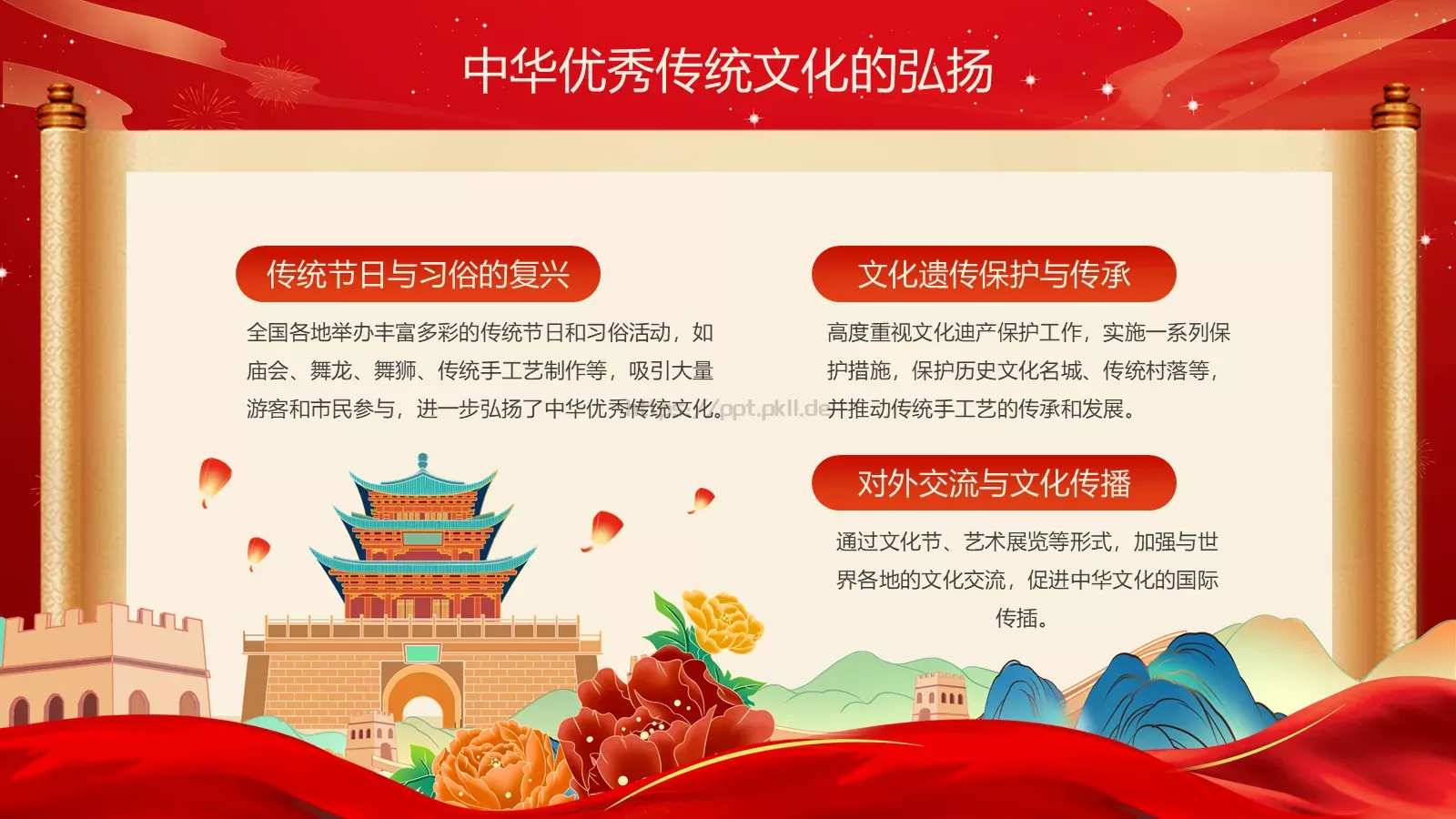 共筑中国梦 同庆国庆节PPT模板 第 19 页预览图