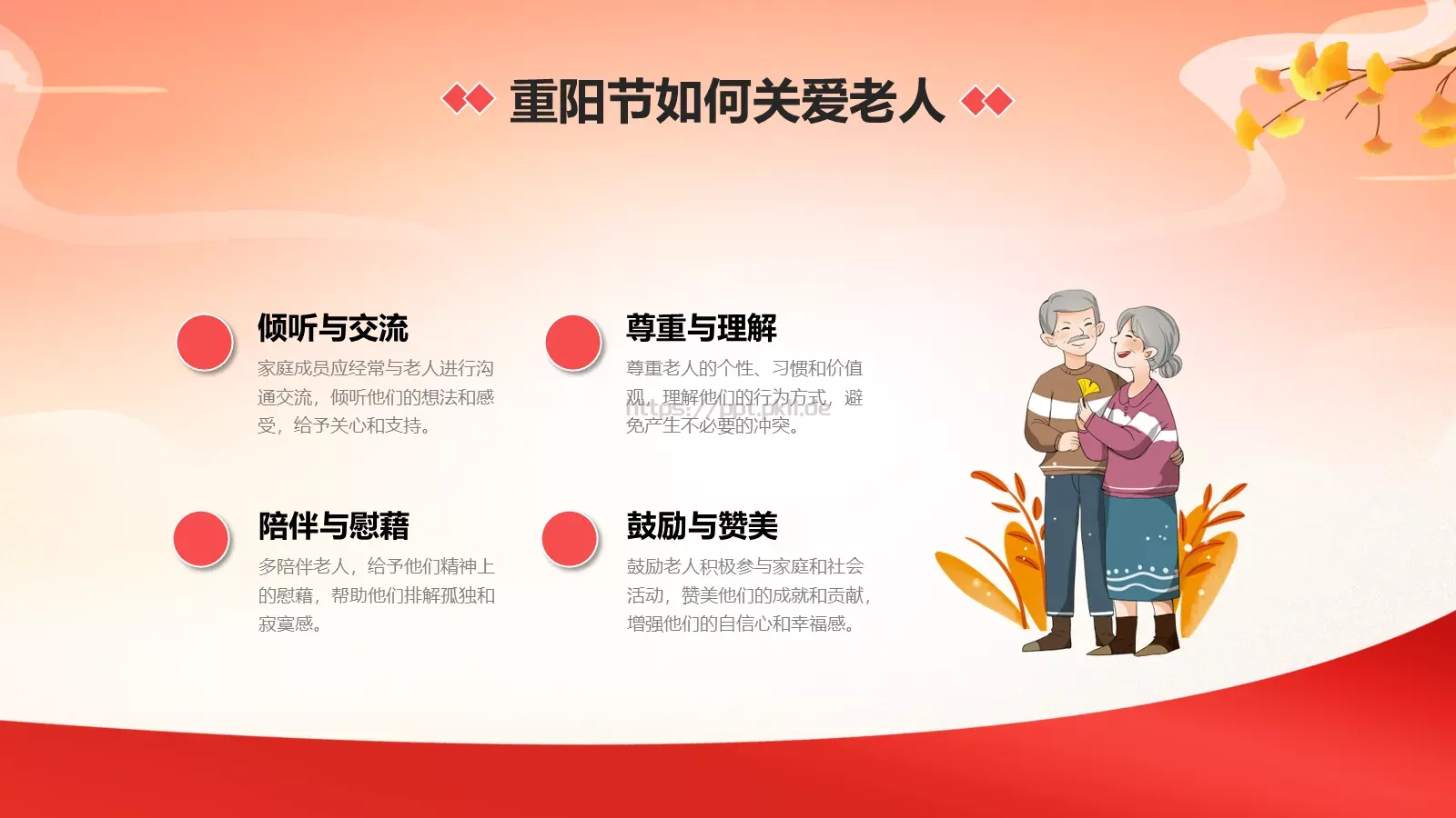 重阳节关爱老人主题PPT模板 第 12 页预览图