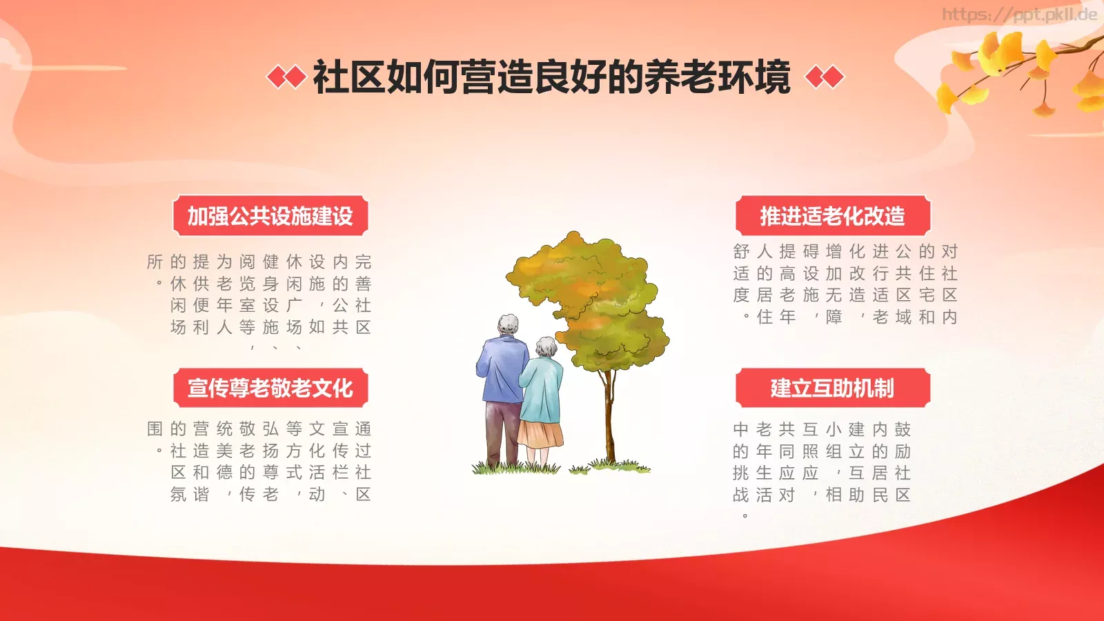 重阳节关爱老人主题PPT模板 第 17 页预览图