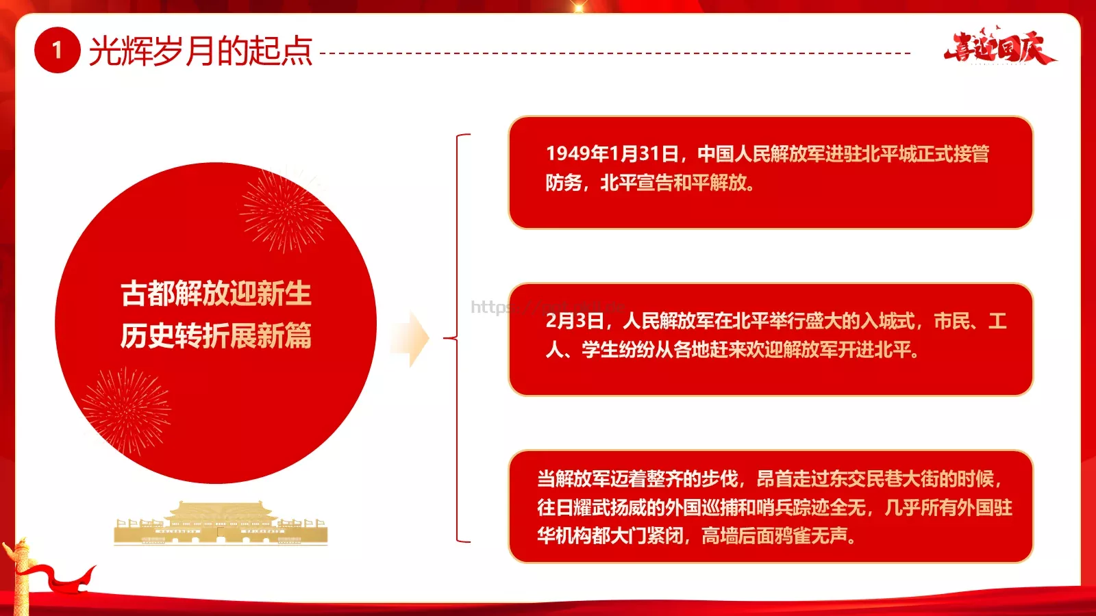国庆节大国华诞繁盛共享PPT模板 第 5 页预览图