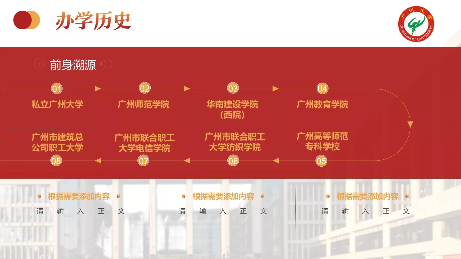 广州大学介绍PPT模板 第 10 页预览图