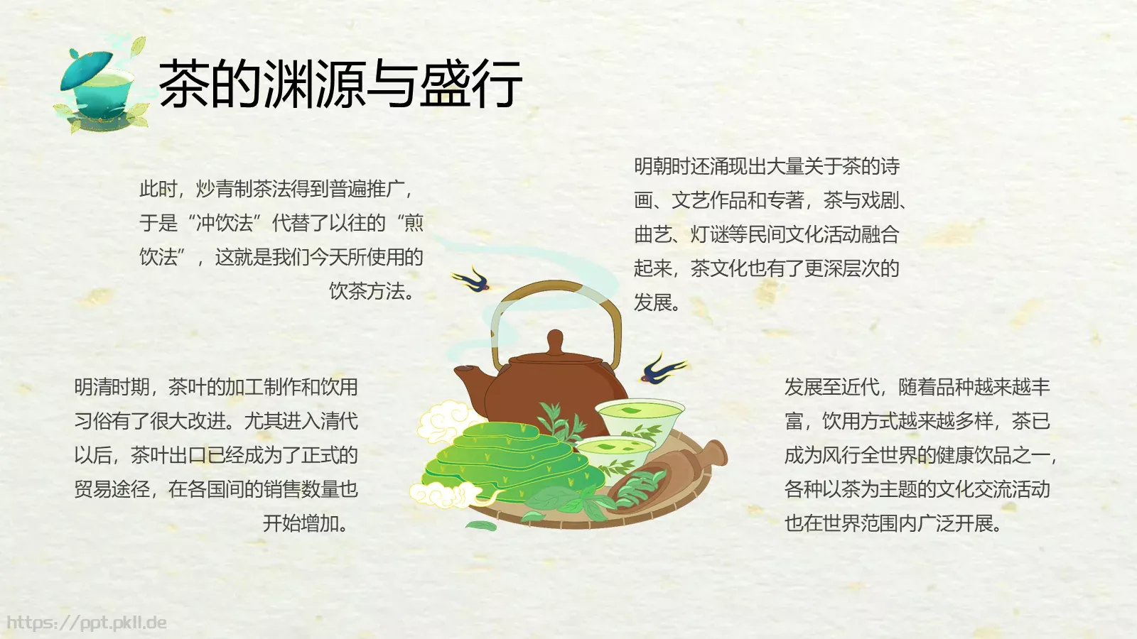 绿色中国风茶文化PPT模板 第 8 页预览图