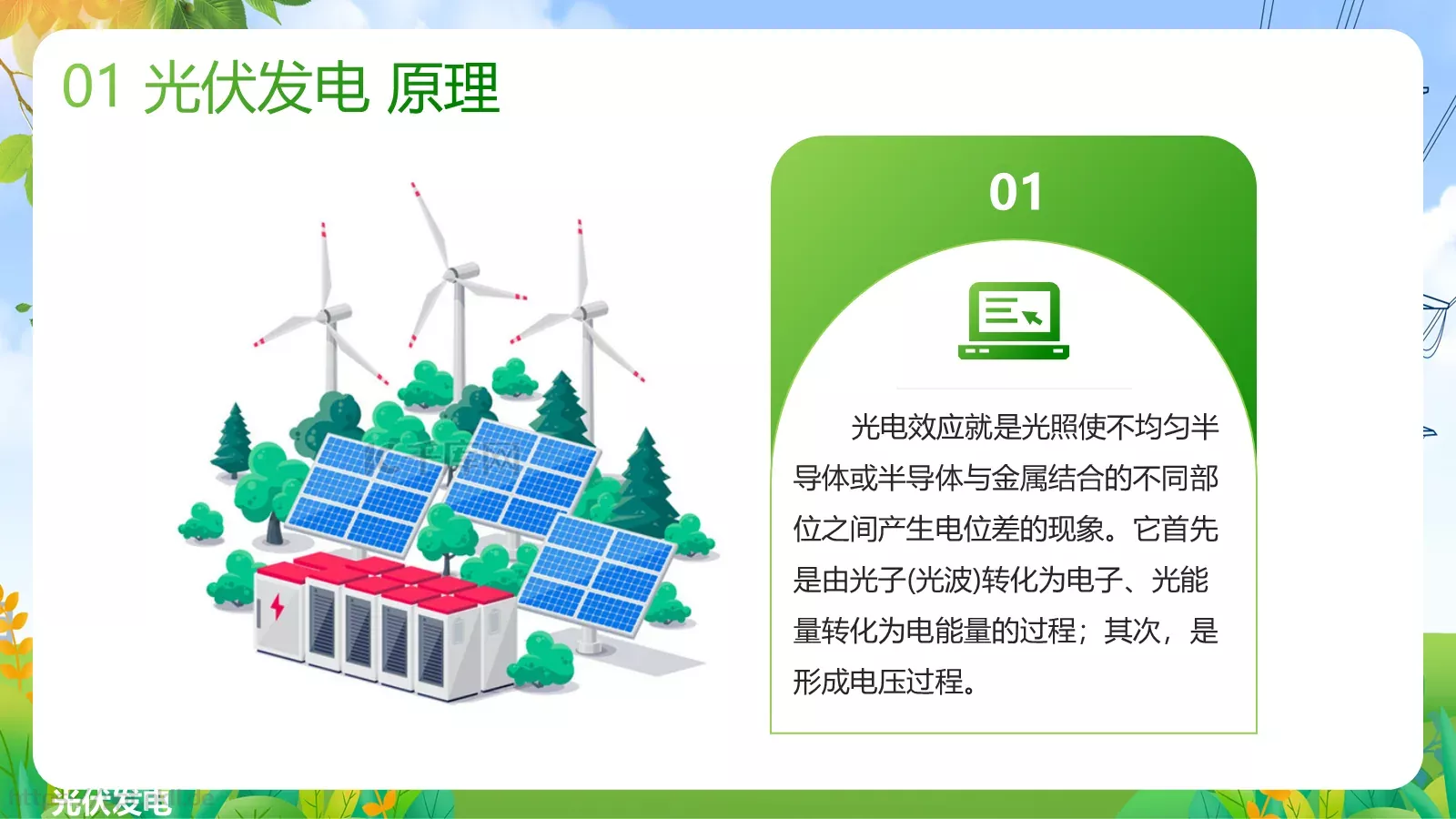 光伏发电项目简介PPT模板 第 8 页预览图