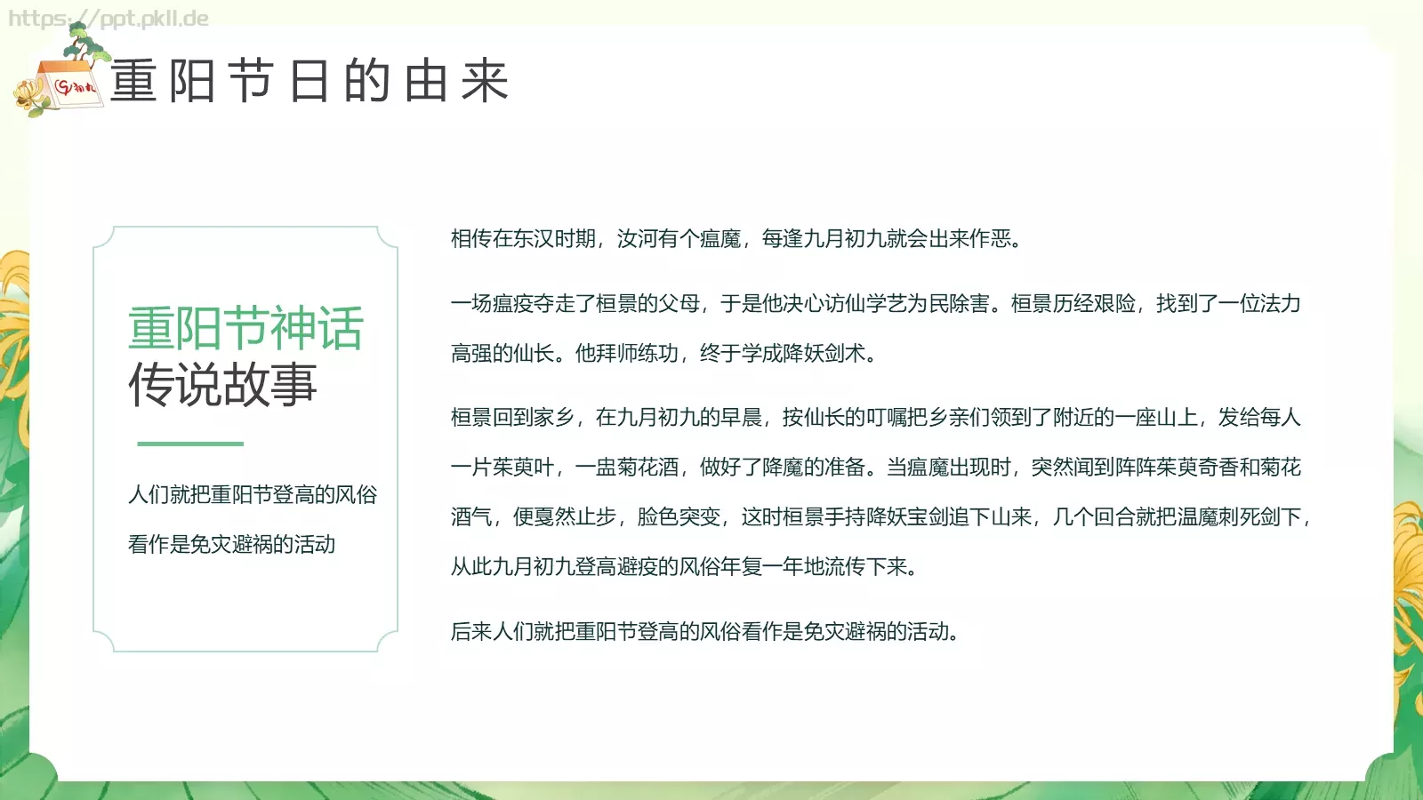 重阳节节日介绍PPT模板 第 9 页预览图