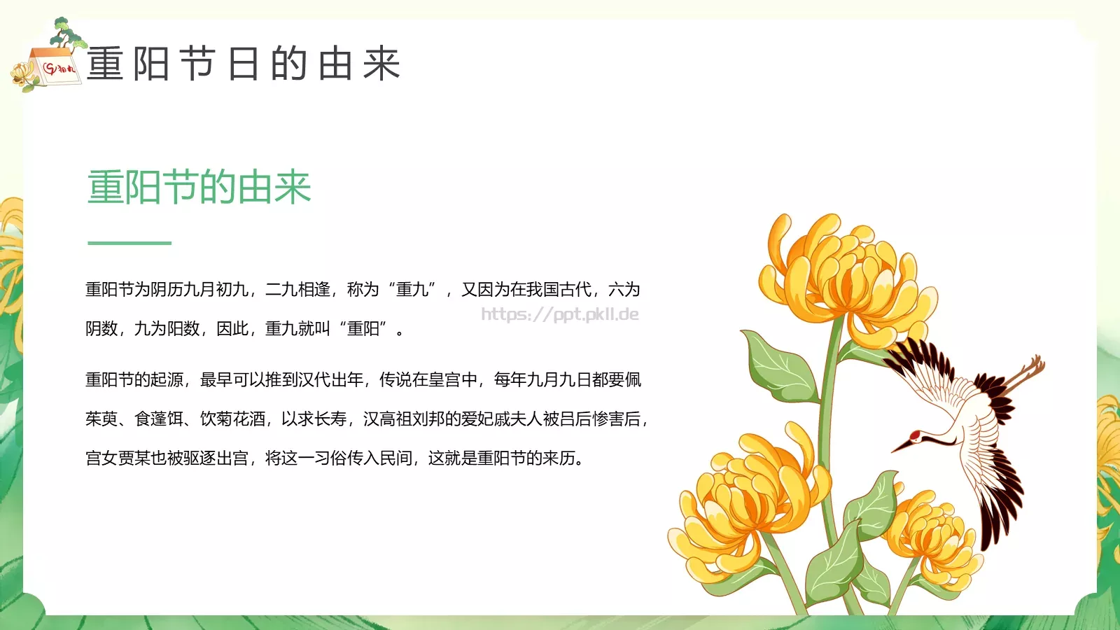 重阳节节日介绍PPT模板 第 8 页预览图