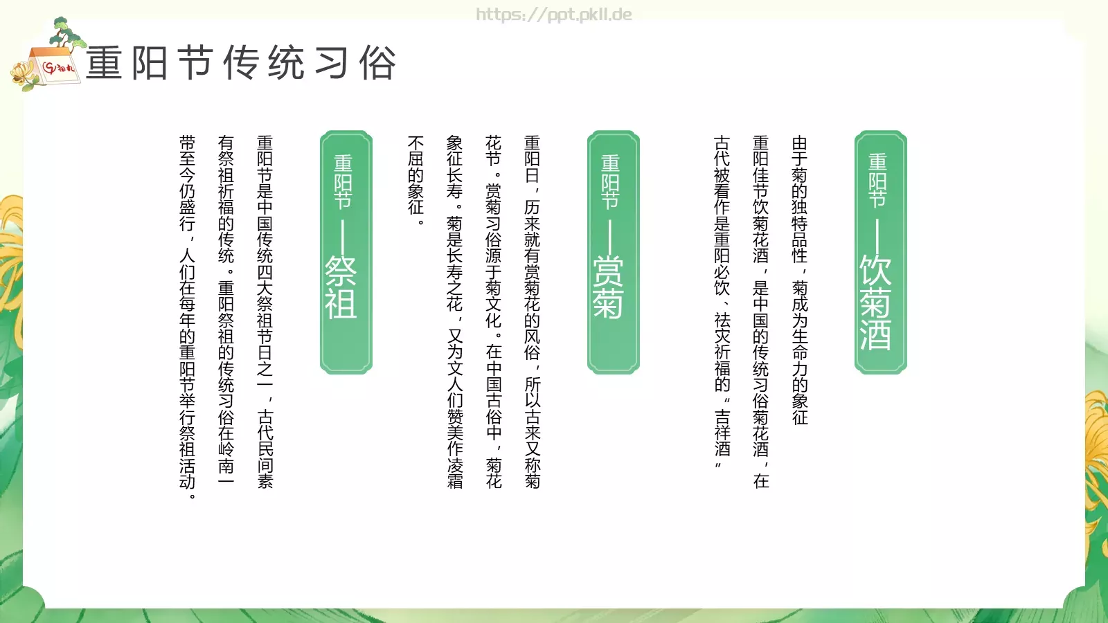 重阳节节日介绍PPT模板 第 15 页预览图