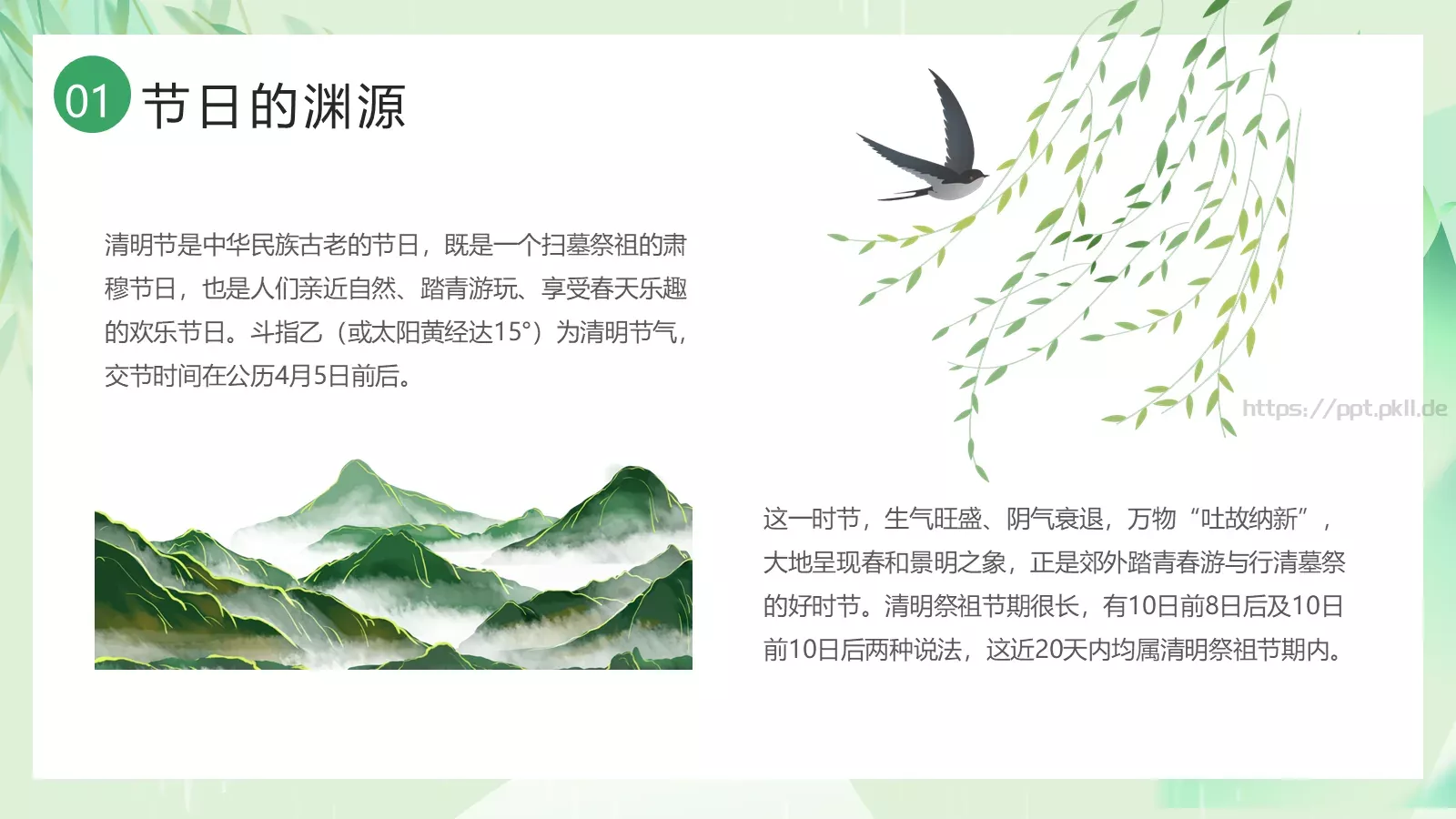 清明节习俗介绍PPT模板 第 5 页预览图