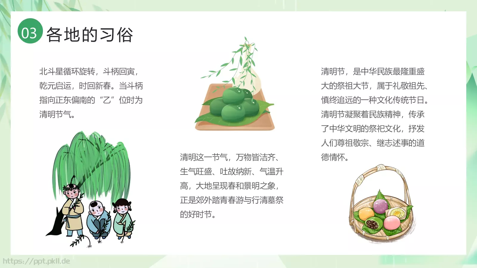 清明节习俗介绍PPT模板 第 12 页预览图
