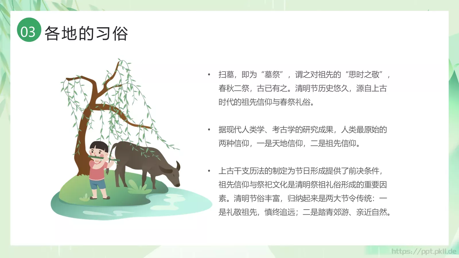 清明节习俗介绍PPT模板 第 13 页预览图