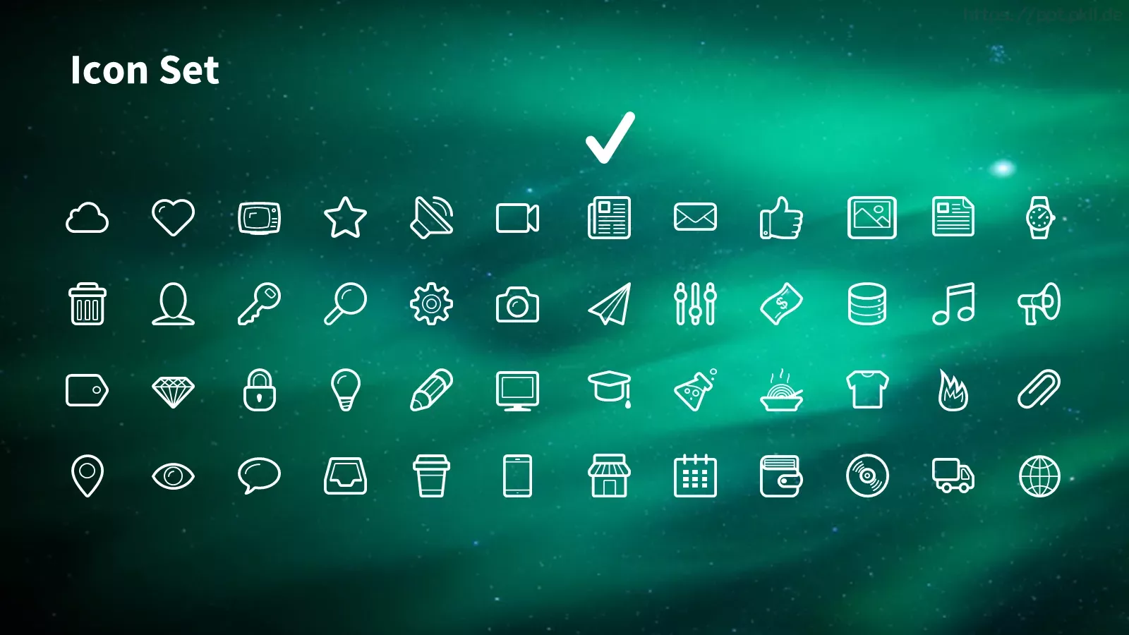 绿色炫丽星空背景iOS风通用PPT模板 第 30 页预览图